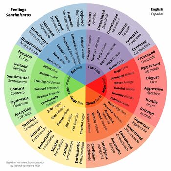 Bilingual Feeling Wheel - Spanish by Maestrxs Bilingues | TPT