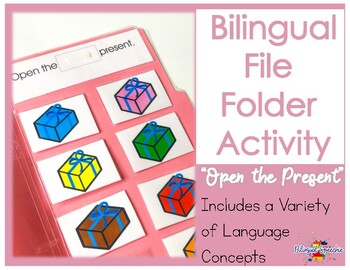 Preview of Bilingual File Folder Activity - Open the Present