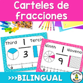 Bilingual Fraction Name Posters in English and Spanish Car