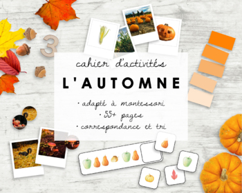 Preview of Bilingual French + English Autumn Montessori Binder