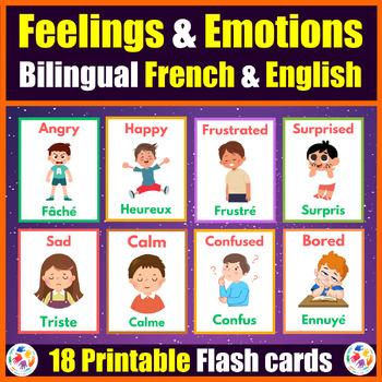 Bilingual ( French & English ) Feelings & Emotions Vocabulary - Dual ...