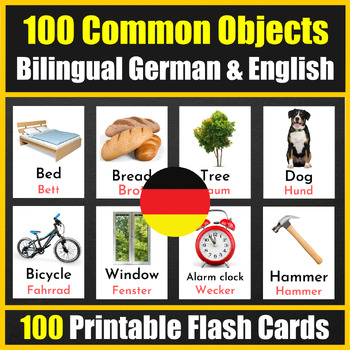 Preview of Bilingual ( German / English ) 100 Common Everyday Objects - Basic Vocabulary