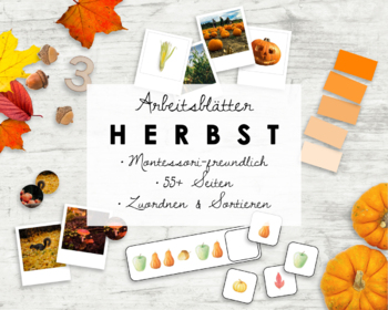 Preview of Bilingual German + English Autumn Montessori Binder