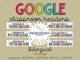 Bilingual Google Classroom Headers***FREEBIE***
