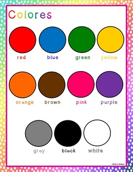 Bilingual Illustrated Posters: Colors, Numbers, and Shapes (Spanish ...