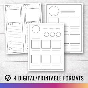 Bilingual Instagram Inspired Templates #DistanceLearningTpT by Spanish Mama