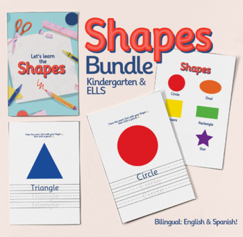 Preview of Shapes Bilingual Printable Bundle (Kindergarten and ELLs)