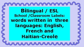 Preview of Bilingual Labels for School