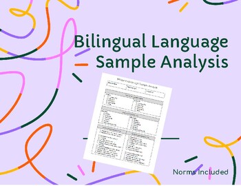 Preview of Bilingual Language Sample Analysis