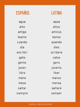 Preview of Bilingual Latin & Spanish Poster
