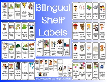 Preview of Bilingual Library Shelf Labels (English and Spanish)
