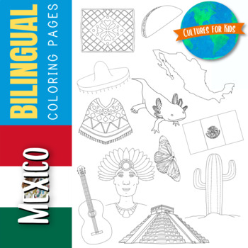 Preview of Bilingual Mexico Coloring Pages