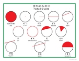 Bilingual Montessori Parts of a Circle Control Chart (Chin