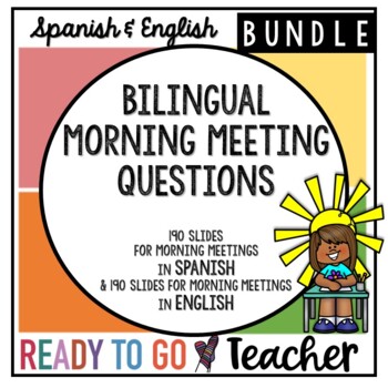 Preview of Bilingual Morning Meeting Questions - Spanish/English BUNDLE