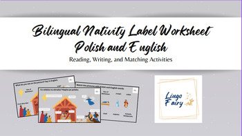 Preview of Bilingual Nativity Label Worksheet in Polish and English