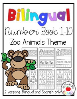 Preview of Bilingual Number Book 1-10 (Includes Spanish only version)