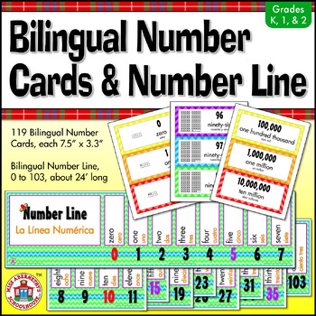 Preview of Bilingual Number Word Cards and Number Line