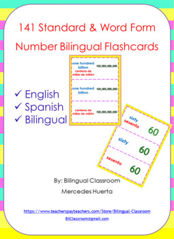 Preview of Bilingual Numbers Flashcards