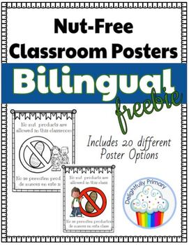 Preview of Bilingual Nut-Free Classroom Posters (English & Spanish)