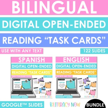Preview of Bilingual Open-Ended Digital "Task Cards" | BUNDLE | DISTANCE LEARNING