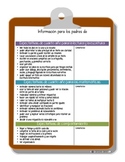 Bilingual Parent Conference Sheet for 4th Grade