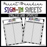 Bilingual Parent/Guardian Sign in Sheets | English and Spanish