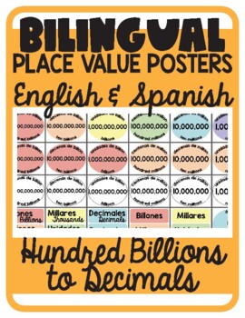 Preview of Bilingual Place Value Display - English and Spanish. Tabla de Valor Posicional