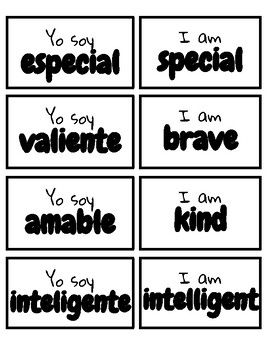 Preview of Bilingual Positive Affirmations