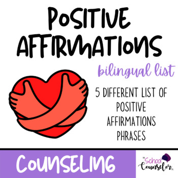 Preview of Bilingual Positive Affirmations List