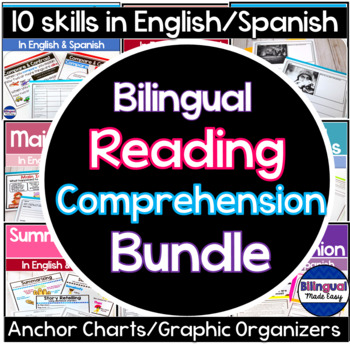 Preview of Bilingual Reading Comprehension Strategies Bundle in English & Spanish