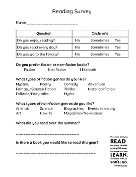 Bilingual Reading Survey - Encuesta de Lectura Bilingue - Spanish