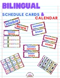 Bilingual Schedule Cards/Calendar- Rainbow Leopard theme