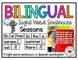 Bilingual Sight Word Sentences Seasons