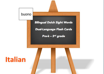 Preview of Bilingual Sight Words, Italian and English Flash Cards