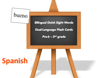 Preview of Bilingual Sight Words, Spanish and English Flash Cards