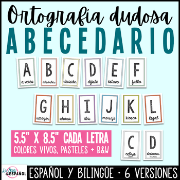 Bilingual Spanish Alphabet Posters - Abecedario de Ortografía Dudosa