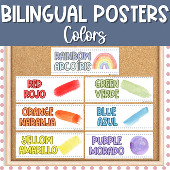 Preview of Bilingual Spanish/English Color Word Cards | Classroom Decor | Dual Language