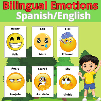 Bilingual Spanish/English Emotions Flashcards by My education my right