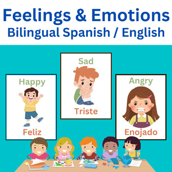 Bilingual Spanish / English Feelings & Emotions Vocabulary Flash cards ...