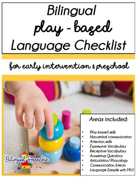Preview of Bilingual (Spanish & English) Play-Based Language Checklist