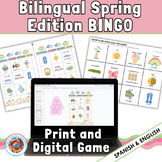 Bilingual Spanish and English Spring Bingo Game Print and 