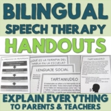 Bilingual Speech Therapy Parent Handouts in English and Sp