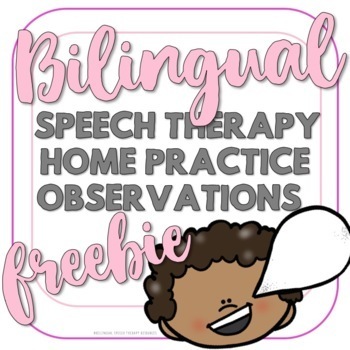 Preview of Bilingual Speech Therapy Home Practice Observations - Freebie