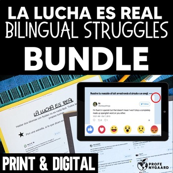 Preview of Bilingual Struggles for Heritage Speakers Class "LA LUCHA ES REAL" BUNDLE