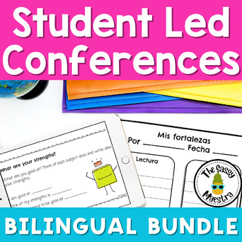 Preview of Student Led Conferences Editable Templates Bilingual Bundle
