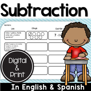 Preview of Bilingual Subtraction Unit in English & Spanish DIGITAL LEARNING