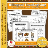 Bilingual Thanksgiving PreK Activity Pack