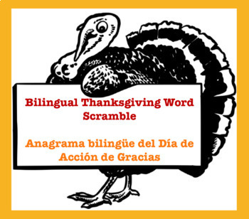 Preview of Bilingual Thanksgiving Word Scramble - Spanish/English Elementary (GoogleDoc)