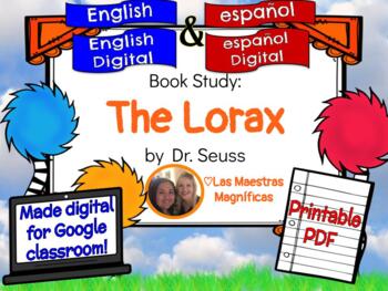 Preview of Bilingual The Lorax (PDF & Google Slides) Printable and Digital