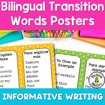 Preview of Bilingual Transition Words Posters for Informational Writing Spanish & English